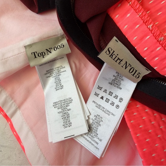 Victoria Beckham Neon Orange Sleeveless Cropped Top Matching Pencil Skirt Sz 2 - Picture 5 of 12